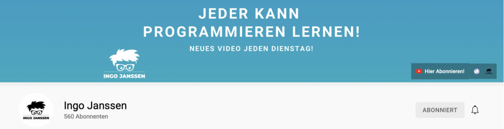 Screenshot des YouTube-Kanals Ingo Janssen